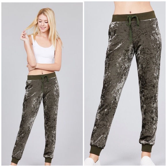 BLACK ICE VELVET DRAWSTRING - PANT - Picture 2 of 4